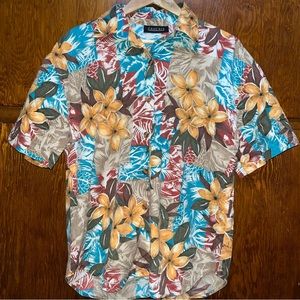 Vintage CASCAIS sz M Hawaiian Shirt Boho Top Tropical Short Sleeve